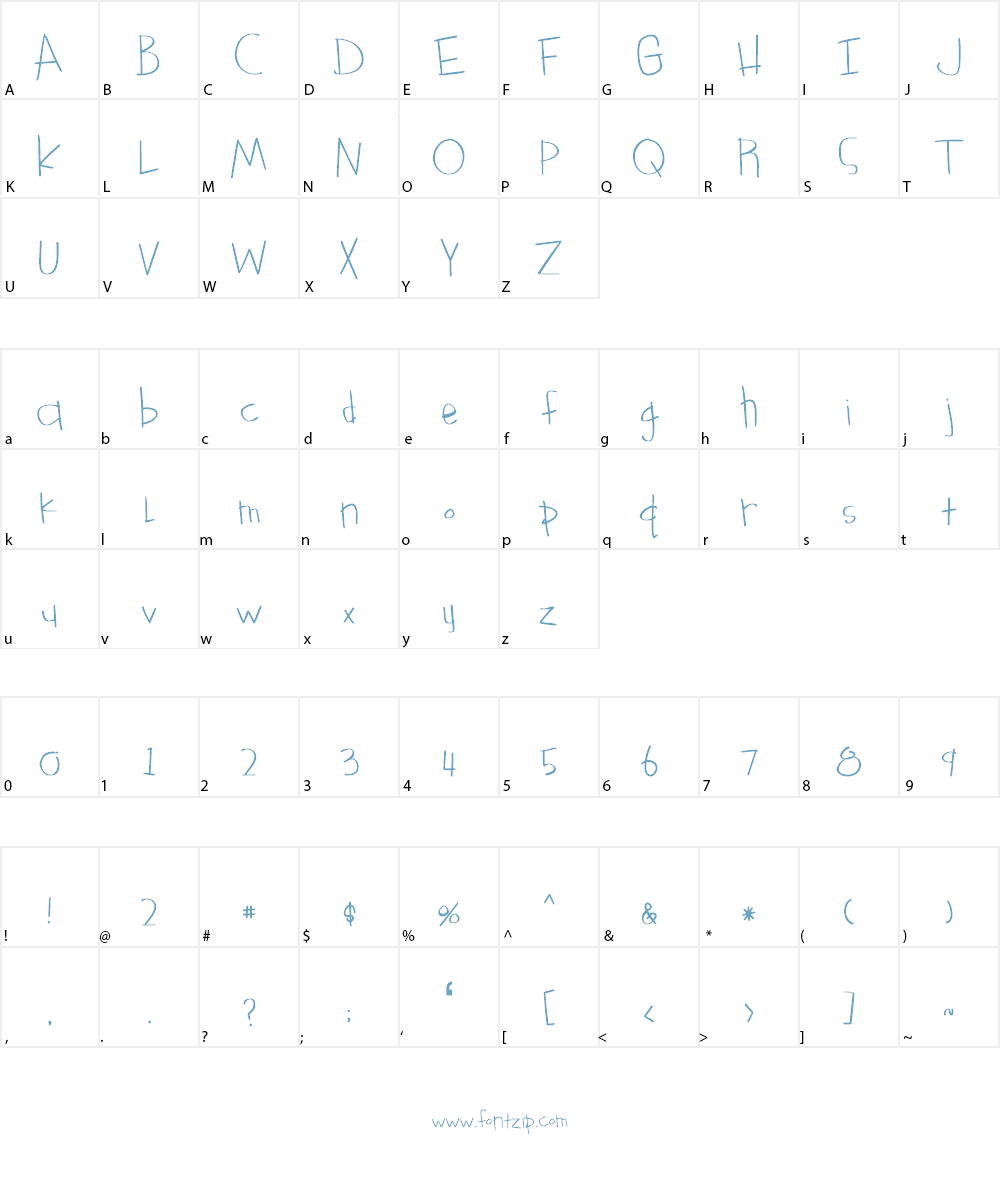 Something Blue Font Character